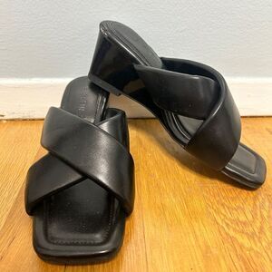 Black Wedge Sandals